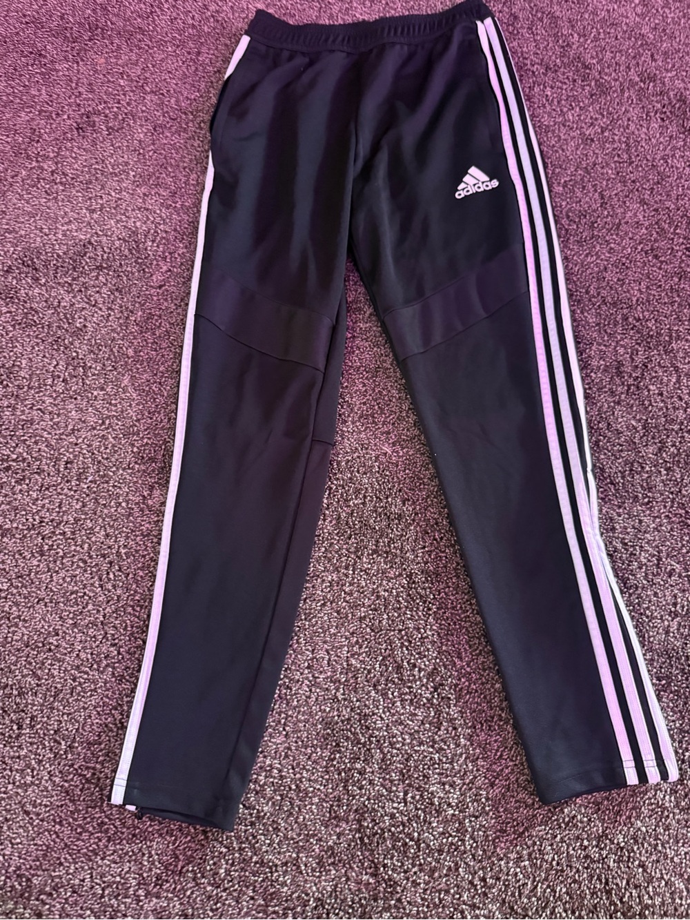 Men’s Adidas Black Jogger Sweatpants with White Stripes